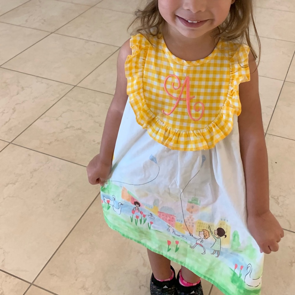 ricrac and ruffles dress embroidered A